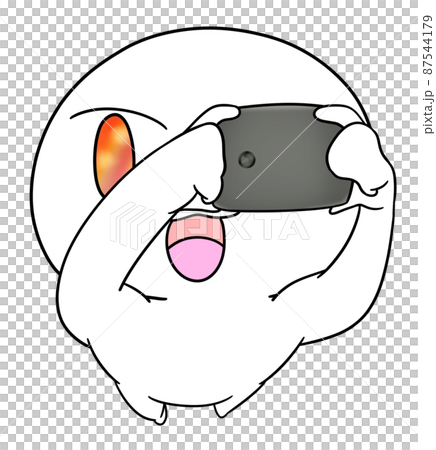 A character that takes a picture of the evening sky with a rainbow on a smartphone A character that takes a picture of the evening sky with a rainbow on a smartphone 87544179