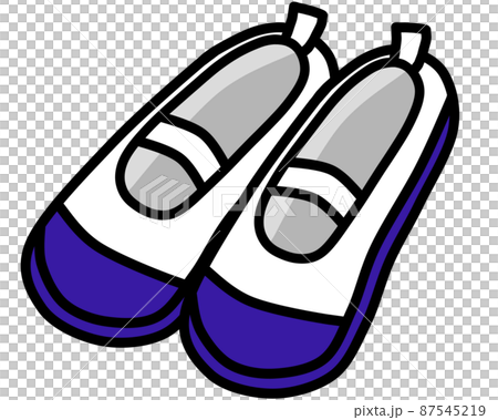 青色の上履きのイラスト 87545219