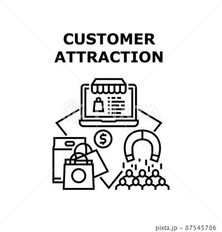 Customer Attraction Vector Concept Illustration Customer Attraction Vector Concept Illustration 87545786
