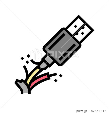 broken cable usb color icon vector illustration 87545817