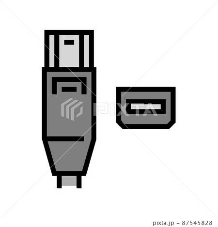 thunderbolt port color icon vector illustration 87545828