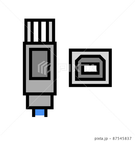 usb type b color icon vector illustration 87545837