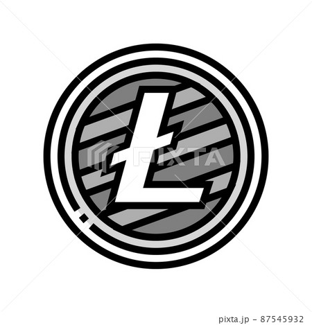 litecoin cryptocurrency color icon vector illustration 87545932
