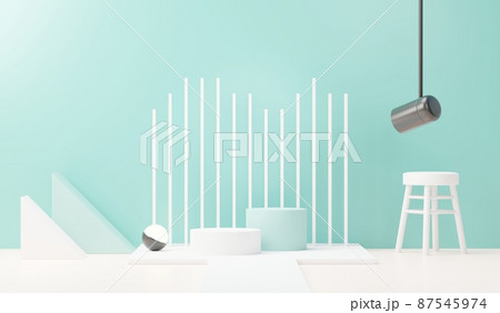 3d render abstract display podium platform for product presentation and advertising. Minimal scene backdrop with clean design. Vacant pedestal for mock up. Empty stage with pastel color for cosmetic. 3d render abstract display podium platform for product presentation and advertising. Minimal scene backdrop with clean design. Vacant pedestal for mock up. Empty stage with pastel color for cosmetic. 87545974