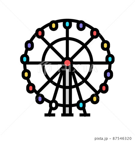 wheel ferris color icon vector illustration wheel ferris color icon vector illustration 87546320
