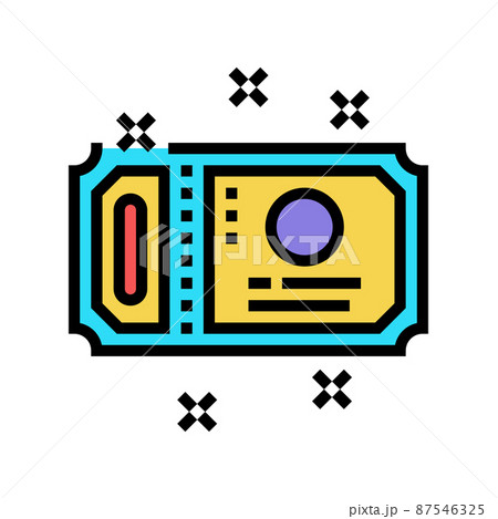 ticket amusement park color icon vector illustration ticket amusement park color icon vector illustration 87546325