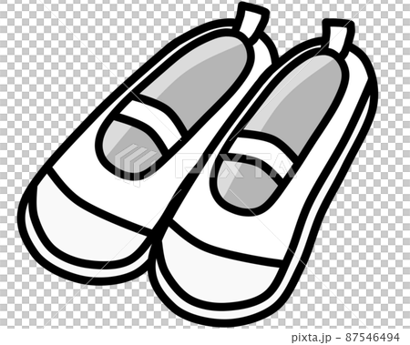 白色の上履きのイラスト 87546494
