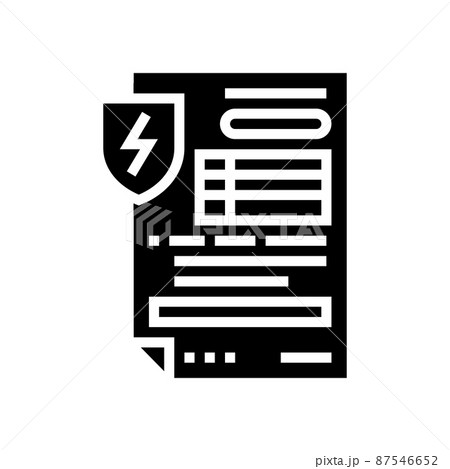electrical safety certificate glyph icon vector illustration 87546652