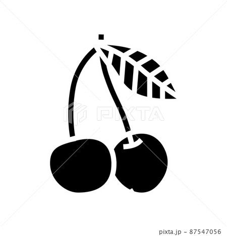 cherry berry glyph icon vector illustration 87547056