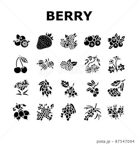 Berry Delicious And Vitamin Food Icons Set Vector 87547094