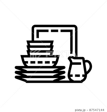 porcelain tableware line icon vector illustration 87547144