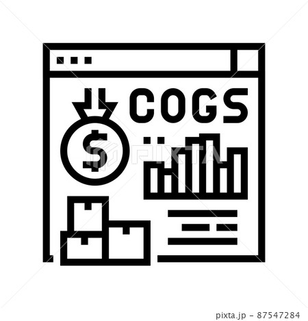 cost of goods sold cogs report line icon vector illustration 87547284