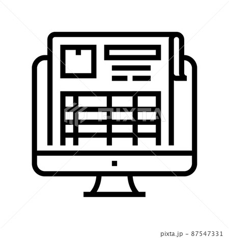 inventory report line icon vector illustration 87547331