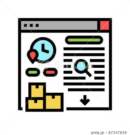 inventory movement history report color icon vector illustration 87547839