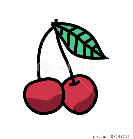 cherry berry color icon vector illustration 87548112