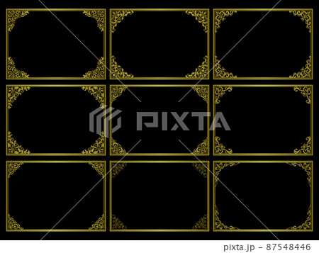 金色の洋風のフレームセット 金色の洋風のフレームセット 87548446