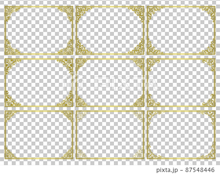 金色の洋風のフレームセット 金色の洋風のフレームセット 87548446