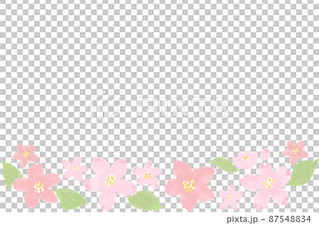 水彩風フレーム 桜の花びら 下 水彩風フレーム 桜の花びら 下 87548834