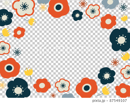 Scandinavian flower vector colorful frame frame Scandinavian flower vector colorful frame frame 87549107