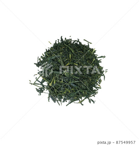 煎茶 緑茶 茶葉 イラスト リアル  87549957