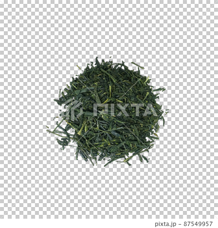 煎茶 緑茶 茶葉 イラスト リアル  87549957