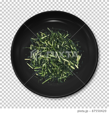 かりがね茶 茎茶 茶葉 イラスト リアル  87550420