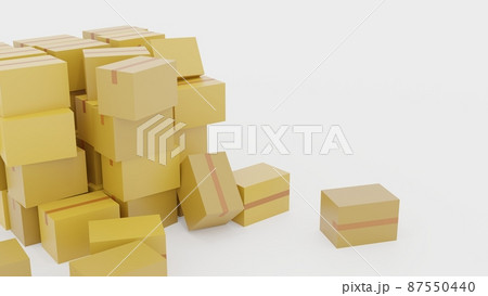 CG 散乱した多数の段ボール箱 CG 散乱した多数の段ボール箱 87550440