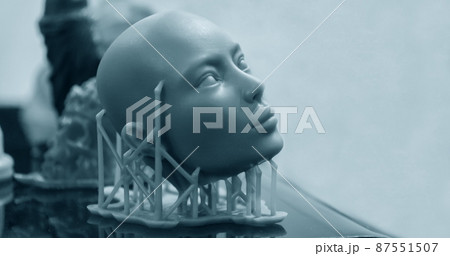 Objects photopolymer printed on stereolithography 3D printer, Objects photopolymer printed on stereolithography 3D printer, 87551507
