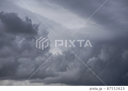 Blue sky full of white clouds, storm day Blue sky full of white clouds, storm day 87552623