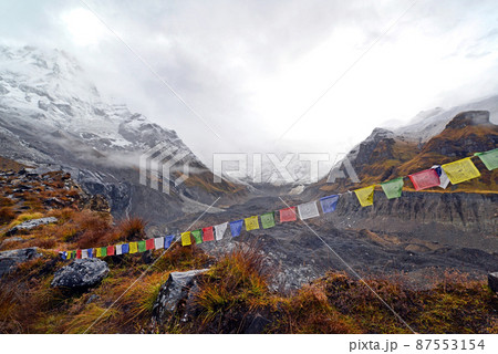 Storm in the Annapurna Base Camp, Nepal 87553154