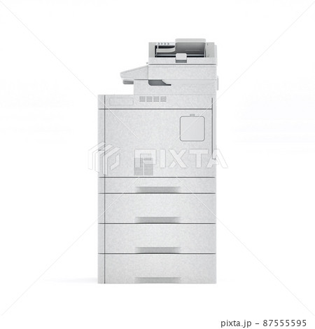 Multi-function printer scanner. Isolated Office professional technology. 3D illustration. Multi-function printer scanner. Isolated Office professional technology. 3D illustration. 87555595
