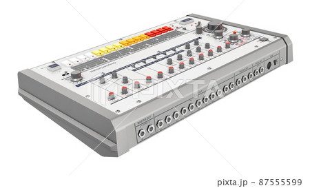 retro drum machine 3D illustration retro drum machine 3D illustration 87555599