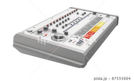 retro drum machine 3D illustration retro drum machine 3D illustration 87555604