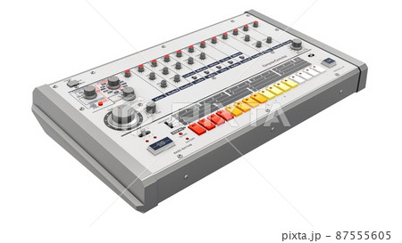 retro drum machine 3D illustration retro drum machine 3D illustration 87555605