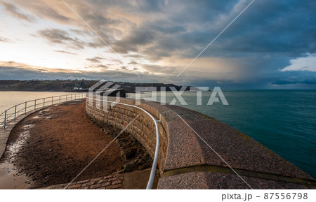 View from the end of Saint Catherine's Breakwater, bailiwick of Jersey, Channel Islands View from the end of Saint Catherine's Breakwater, bailiwick of Jersey, Channel Islands 87556798