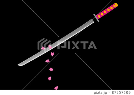日本刀と桜 87557509