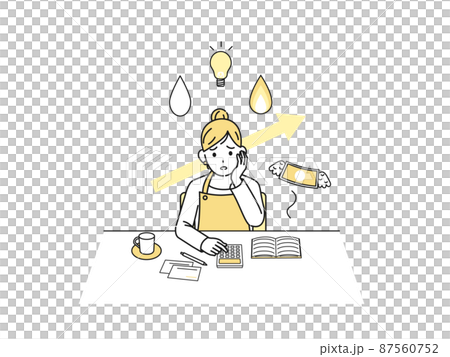 Housewives who are worried about rising utility bills Housewives who are in trouble with expenses 87560752