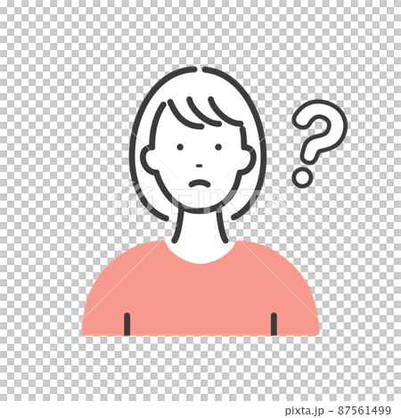 疑問の表情をする若い主婦 87561499