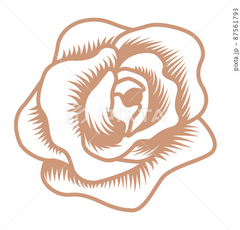 薔薇の花のアイコン 線画 ペン画風 薔薇の花のアイコン 線画 ペン画風 87561793