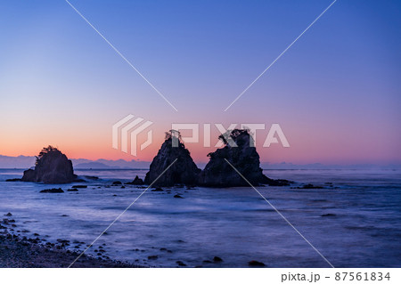 （静岡県）南伊豆・逢ヶ浜（おうのはま）　夜明け前 87561834