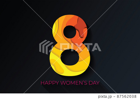 Number 8 symbol vector orange and yellow paper cut on dark background vector concept international women's day festive number design happy woman day vector concept EPS 10 Number 8 symbol vector orange and yellow paper cut on dark background vector concept international women's day festive number design happy woman day vector concept EPS 10 87562038