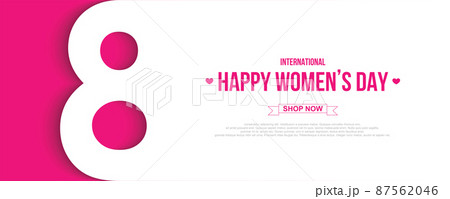 8 March symbol greeting card for International Womens Day. paper cut number 8 with shadow.On Pink background. Vector illustration. 8 March symbol greeting card for International Womens Day. paper cut number 8 with shadow.On Pink background. Vector illustration. 87562046
