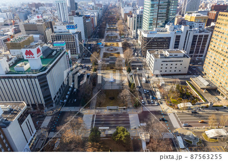 札幌　テレビ塔展望台　都市風景　オリンピックマラソン 87563255