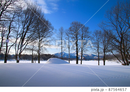 冬の曽原湖(福島県・北塩原村) 冬の曽原湖(福島県・北塩原村) 87564657