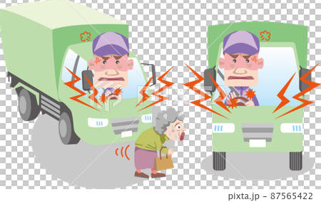 交通安全＜クラクション・トラックドライバー・早く歩けない高齢者にイライラ＞ 87565422
