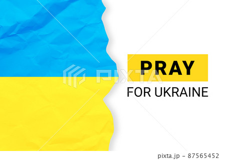 Save Ukraine. Pray for Ukraine peace. nscription on Ukraine flag in blue yellow ua national colors on white background. Save Ukraine. Pray for Ukraine peace. nscription on Ukraine flag in blue yellow ua national colors on white background. 87565452