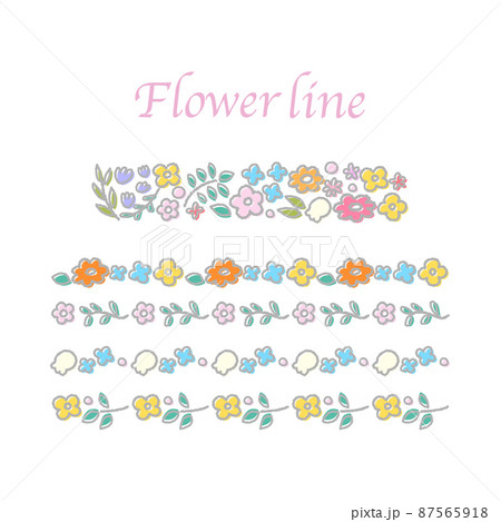 可憐なお花の装飾ラインセット 87565918