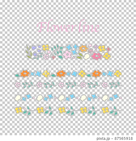可憐なお花の装飾ラインセット 87565918