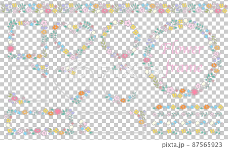 可憐なお花の装飾フレームセット 87565923