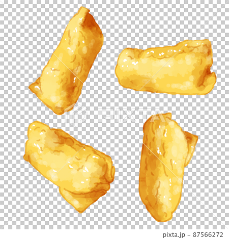 手描き水彩のいなり寿司イラストセットのイラスト素材